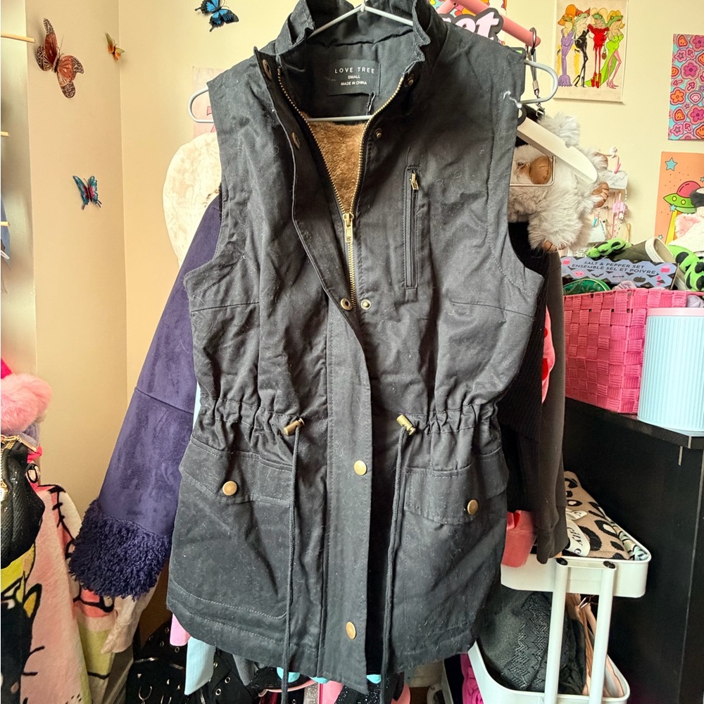 Love Tree Black Utility Vest for Women